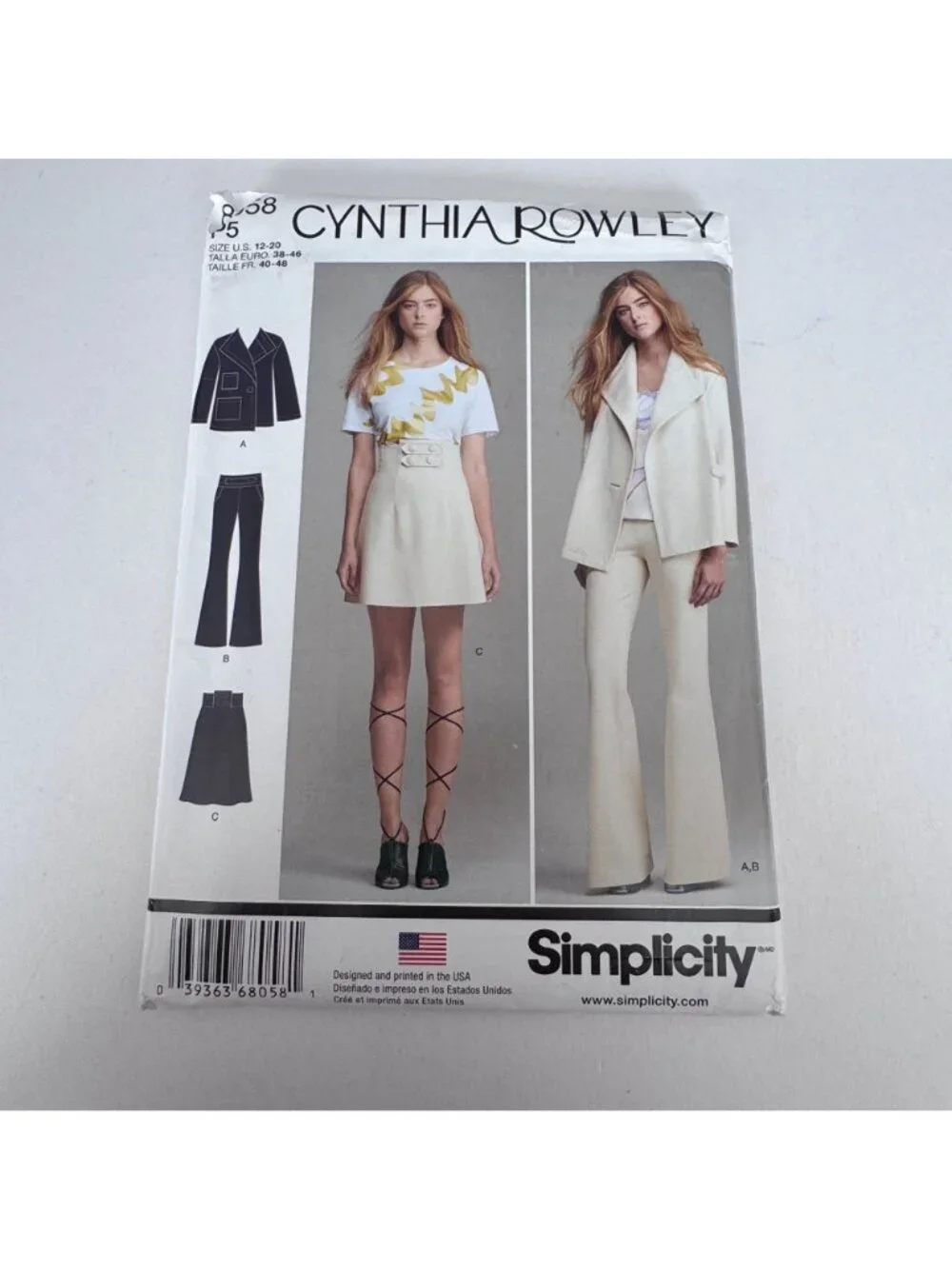 Simplicity Sewing Pattern 8058 Work Suit  Jacket Pants Skirt Modern 12-20 Uncut